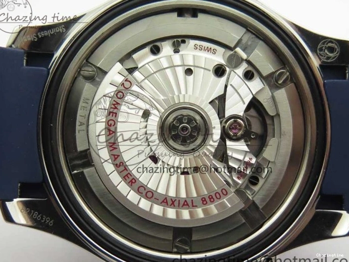 0406 StreetReady 2018 Seamaster Diver 300M VSF 1:1 Best Edition Blue Ceramic Gray Dial on Blue Rubber Strap A8800 V2 (Black Balance Wheel) 7963